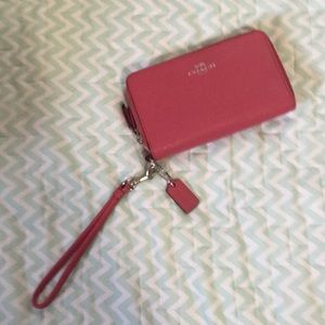 Coach double zip wallet with wristlet strap